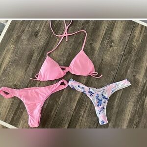 Pink 3 Piece Bikini Set
